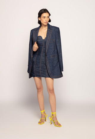 Saaksha & Kinni-Denim Tailored Jacket And Dress-INDIASPOPUP.COM