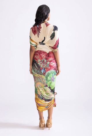 Zia Micro Pleat Kaftan Style Dress by Saaksha & Kinni, available on Indiaspopup.com