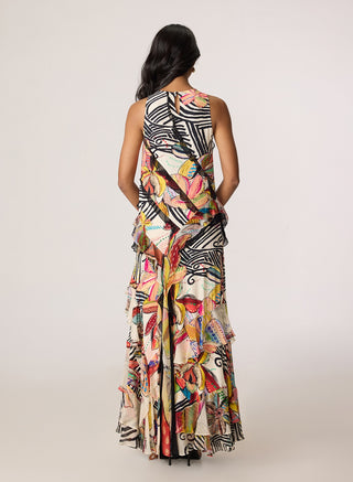Coral multicolor dress