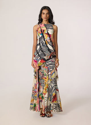 Coral multicolor dress