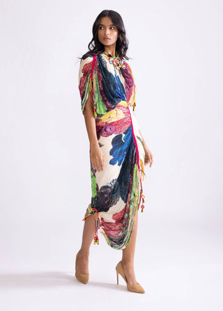 Zia Micro Pleat Kaftan Style Dress by Saaksha & Kinni, available on Indiaspopup.com