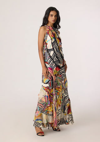 Coral multicolor dress
