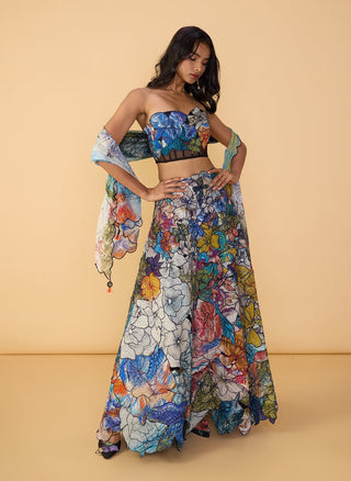 Denzel trench jacket and lehenga set
