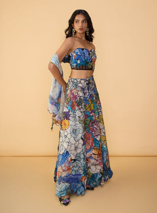 Denzel trench jacket and lehenga set