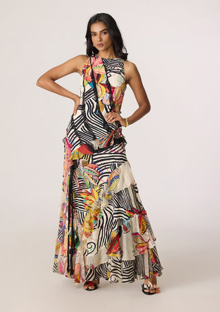 Coral multicolor dress