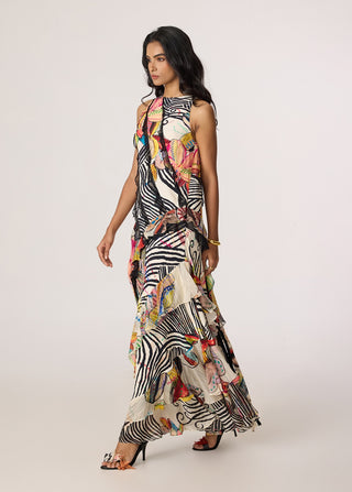 Coral multicolor dress