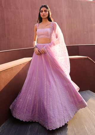 Riya Lavender Lehenga Set by Chamee And Palak, available on Indiaspopup.com