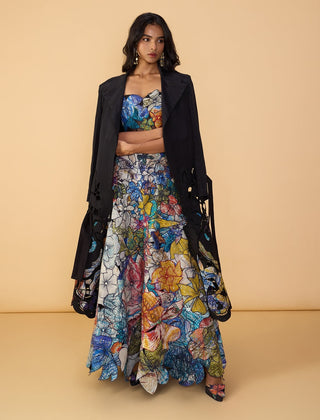 Denzel trench jacket and lehenga set