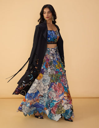 Denzel trench jacket and lehenga set