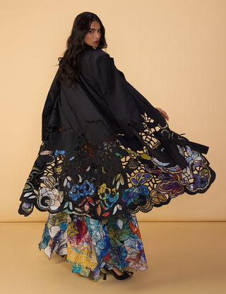 Denzel trench jacket and lehenga set