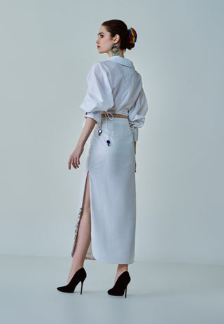 Olivia white shirt and skirt