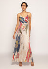 Ivory micro pleated maxi dress