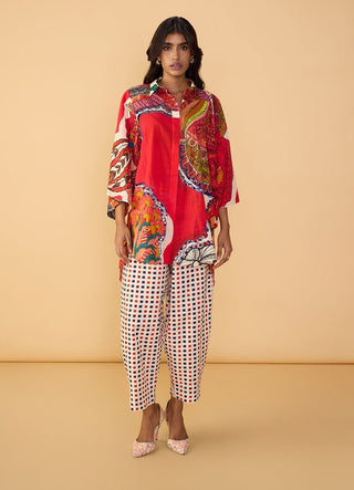 Rasha red tunic and loly trousers