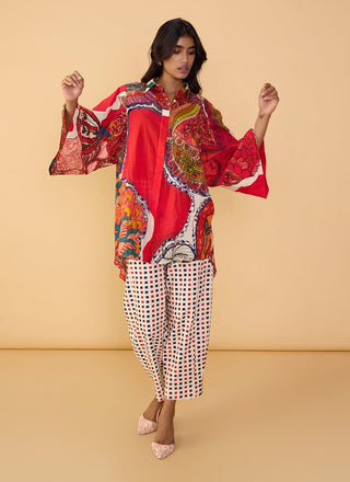 Rasha red tunic and loly trousers