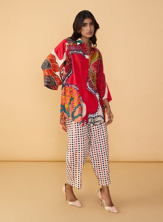 Rasha red tunic and loly trousers