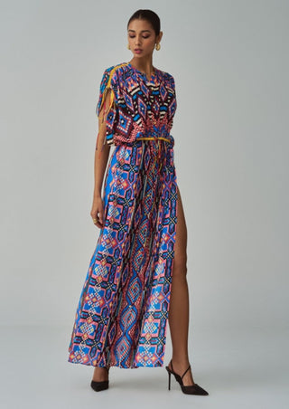 Sasha blue ikat kaftan