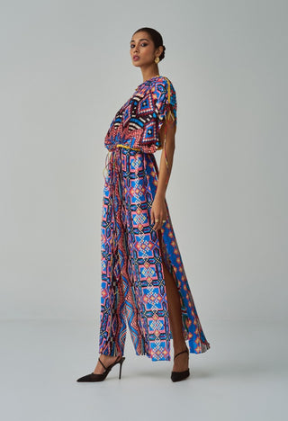 Sasha blue ikat kaftan