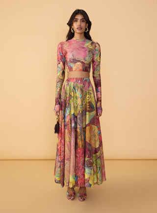 Gigi multicolor blouse and peony skirt