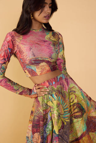 Gigi multicolor blouse and peony skirt
