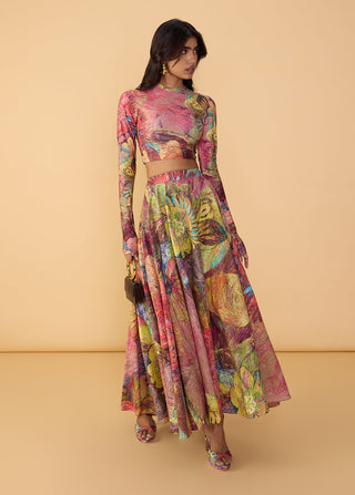 Gigi multicolor blouse and peony skirt