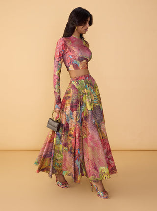 Gigi multicolor blouse and peony skirt