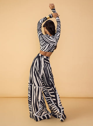 Gigi black and white blouse and saylor palazzo