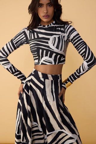 Gigi black and white blouse and saylor palazzo