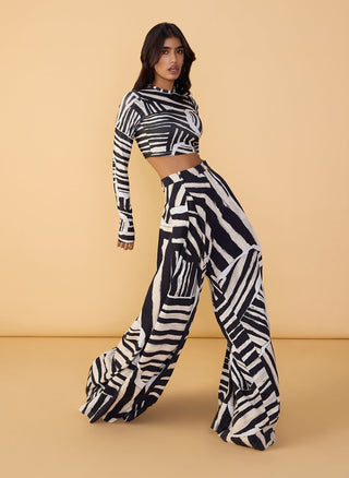 Gigi black and white blouse and saylor palazzo