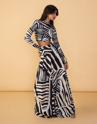 Gigi black and white blouse and saylor palazzo