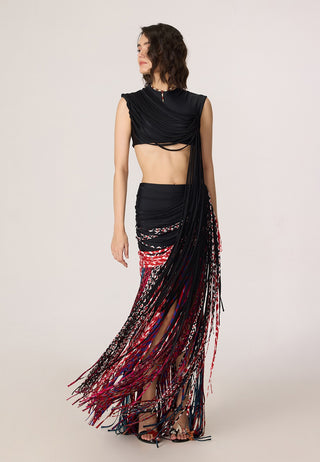 Melia black blouse with Eden skirt
