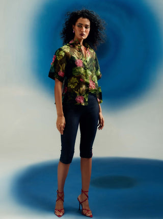 Geranium garden organza shirt