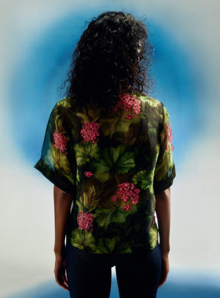 Geranium garden organza shirt
