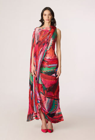 Valen pink multicolor dress