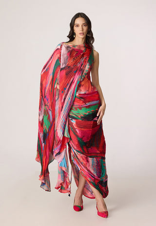 Valen pink multicolor dress