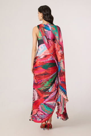 Valen pink multicolor dress