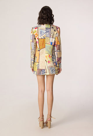 Rebekkah multicolor blazer with bustier and skort