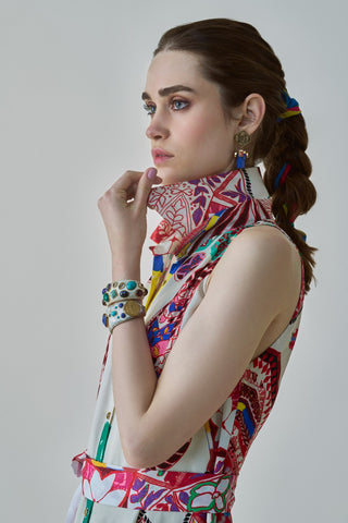 Ella Multicolor Paisley Collared Shirt Dress by Saaksha & Kinni, available on Indiaspopup.com