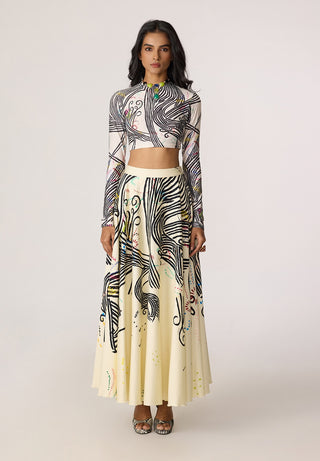 Gigi multicolor blouse with Dracy skirt