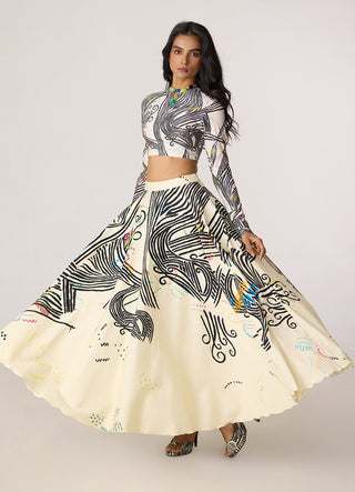 Gigi multicolor blouse with Dracy skirt