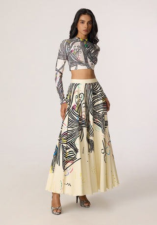 Gigi multicolor blouse with Dracy skirt
