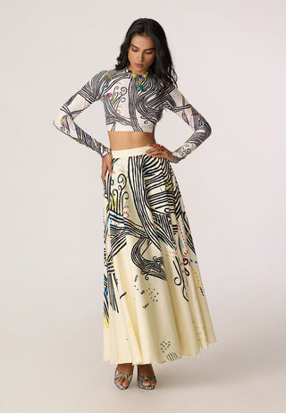 Gigi multicolor blouse with Dracy skirt
