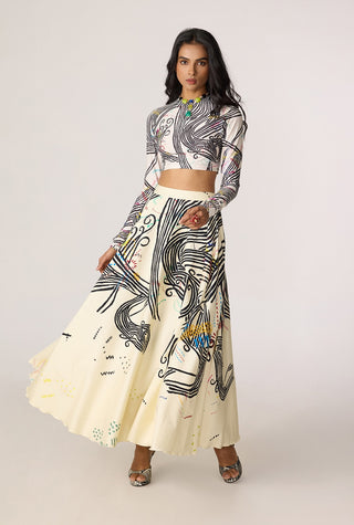 Gigi multicolor blouse with Dracy skirt