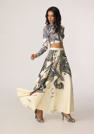 Gigi multicolor blouse with Dracy skirt