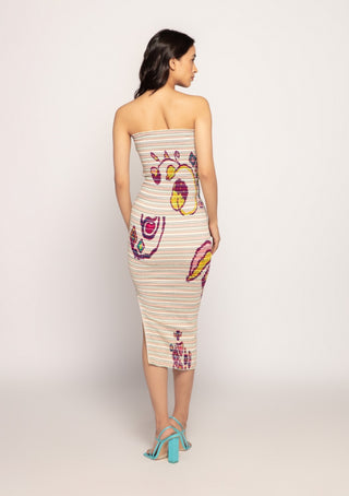 Saaksha & Kinni-Paisley And Stripe Print Midi Dress-INDIASPOPUP.COM