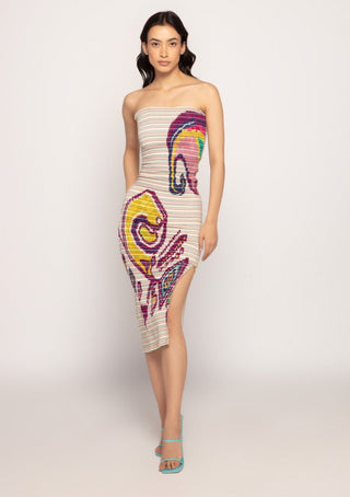 Saaksha & Kinni-Paisley And Stripe Print Midi Dress-INDIASPOPUP.COM