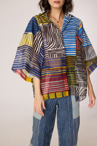 Bellamy multicolor shirt with Jax jeans