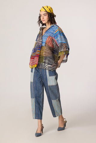 Bellamy multicolor shirt with Jax jeans
