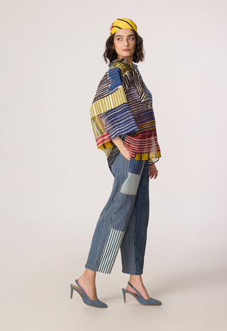 Bellamy multicolor shirt with Jax jeans