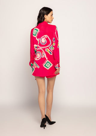 Saaksha & Kinni-Pink Blazer Dress And Shorts-INDIASPOPUP.COM