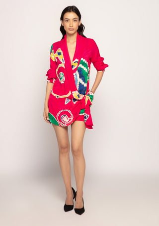 Saaksha & Kinni-Pink Blazer Dress And Shorts-INDIASPOPUP.COM